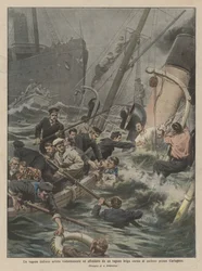 An Italian Steamer Violently Hit and Sunk by a Belgian Steamer Loaded with Coal Near Cartagena
